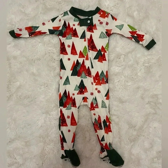 Burt’s Bees Baby Holiday Pajamas unisex, size 3-6 months - Picture 1 of 5